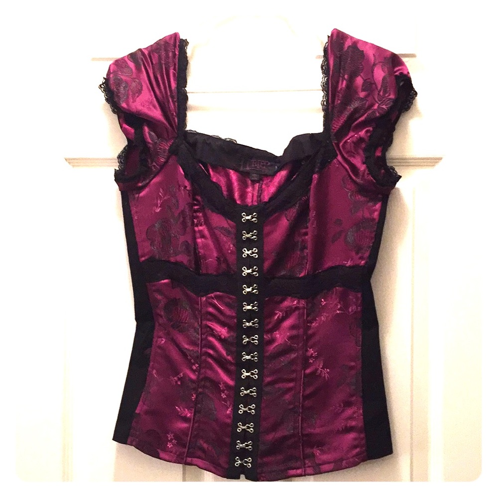 Tripp NYC purple and black brocade top